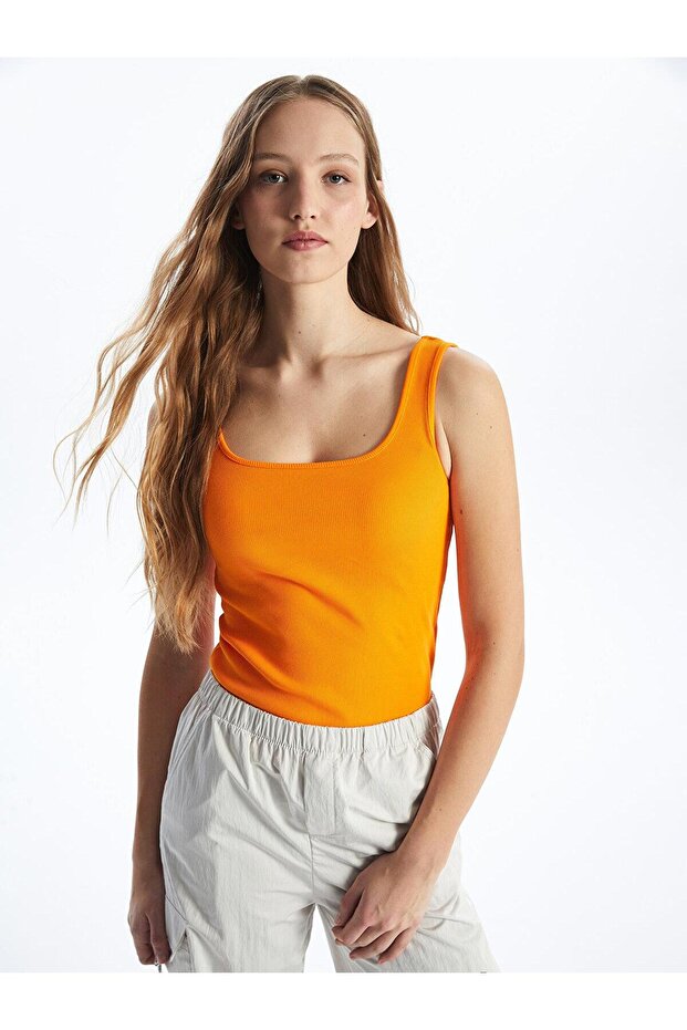 LCW Vision Kadın U Yaka Düz Atlet - 1