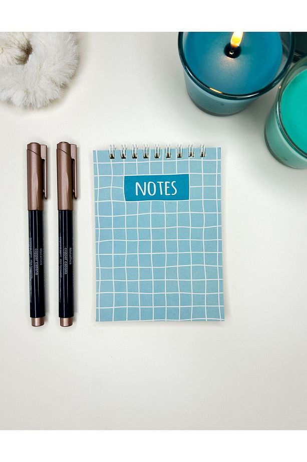 6'lı Defter Seti 10x13,5 cm Kareli Defter 40 Yaprak Üstten Spiralli Cep Defteri - 7