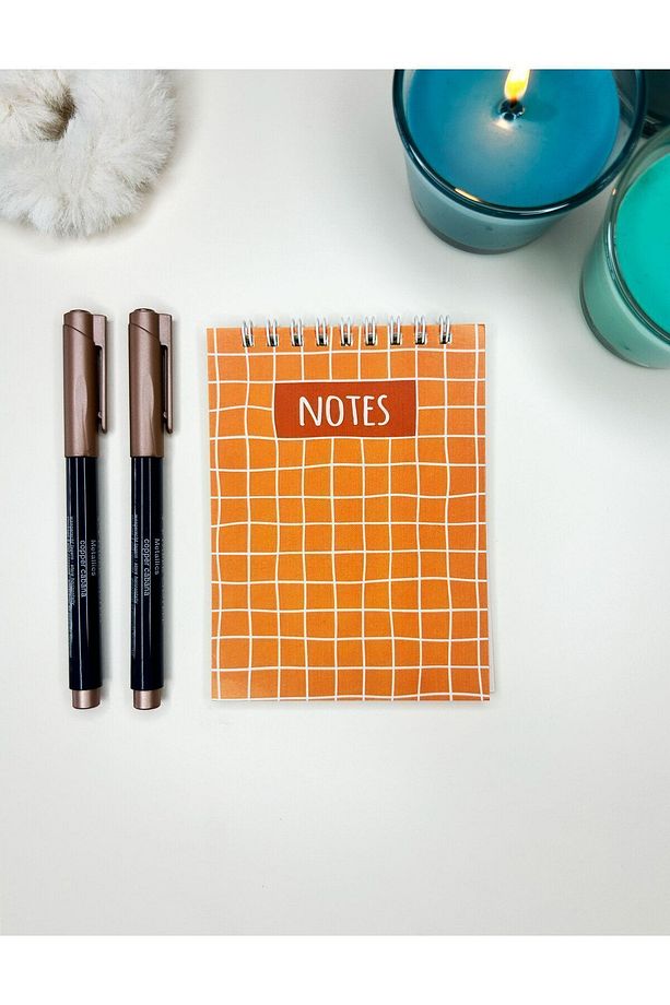 6'lı Defter Seti 10x13,5 cm Kareli Defter 40 Yaprak Üstten Spiralli Cep Defteri - 4