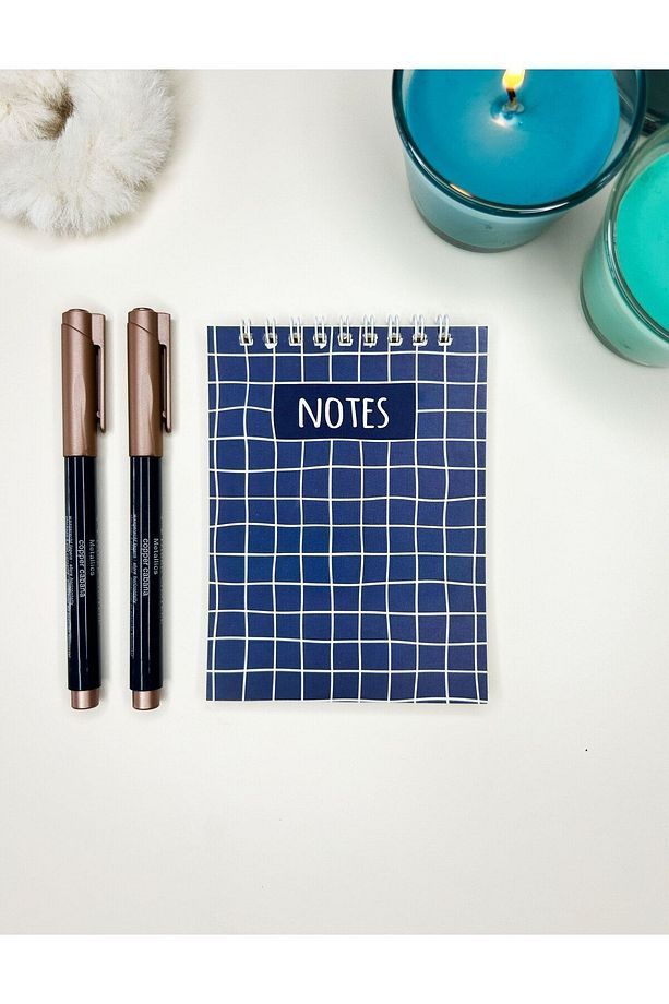 6'lı Defter Seti 10x13,5 cm Kareli Defter 40 Yaprak Üstten Spiralli Cep Defteri - 3
