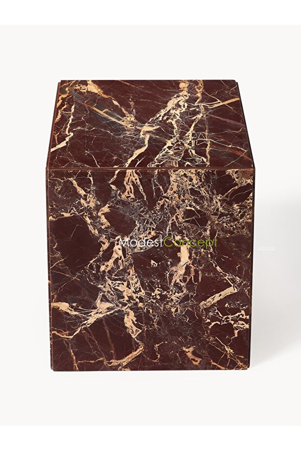 Doğal Vişne Mermer Orta Sehpa Rosso - 2