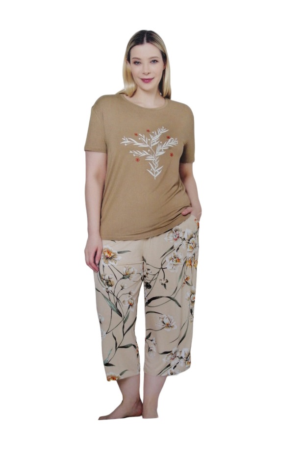 Olivera DFN1386 - Plus Size Capri Pajama Set