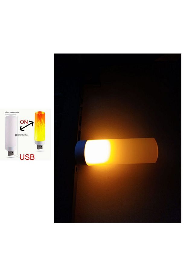 USB ORTAM IŞIĞI YANAN ALEV EV&ARAÇ KULLANIMI İÇİN - 1