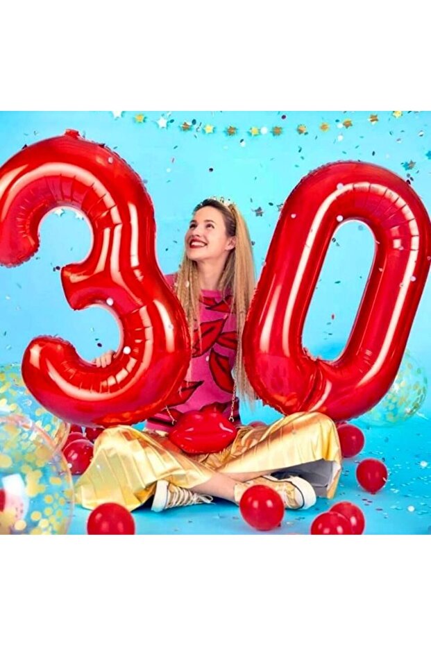 30 سنة أحمر 100 سم بالون فويل