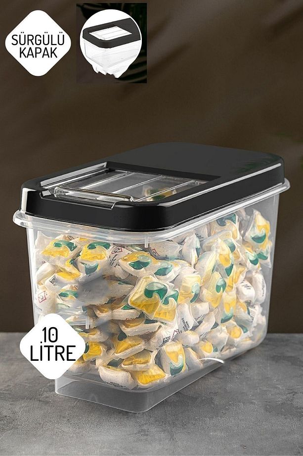 Tablet ve Deterjan Saklama Kutusu 10 lt Antrasit - 1