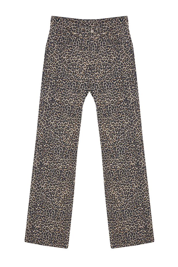 Çok Renkli Leopar Baskılı Kahverengi Yüksek Bel Wide Leg Jeans TWOSS24JE00286 - 6