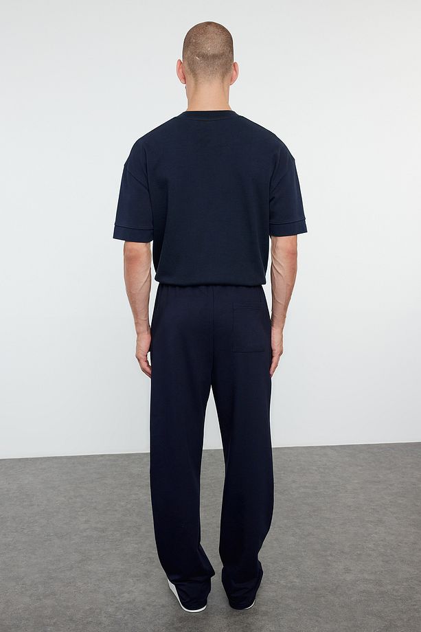 Lacivert Oversize/Rahat Kesim Lastik Belli Paçası Etiketli Eşofman Altı TMNSS24EA00006 - 5