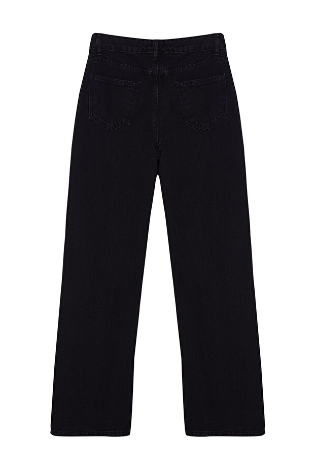 بنطلون جينز أسود بخصر عالٍ وأرجل واسعة TWOAW23JE00345 - 19