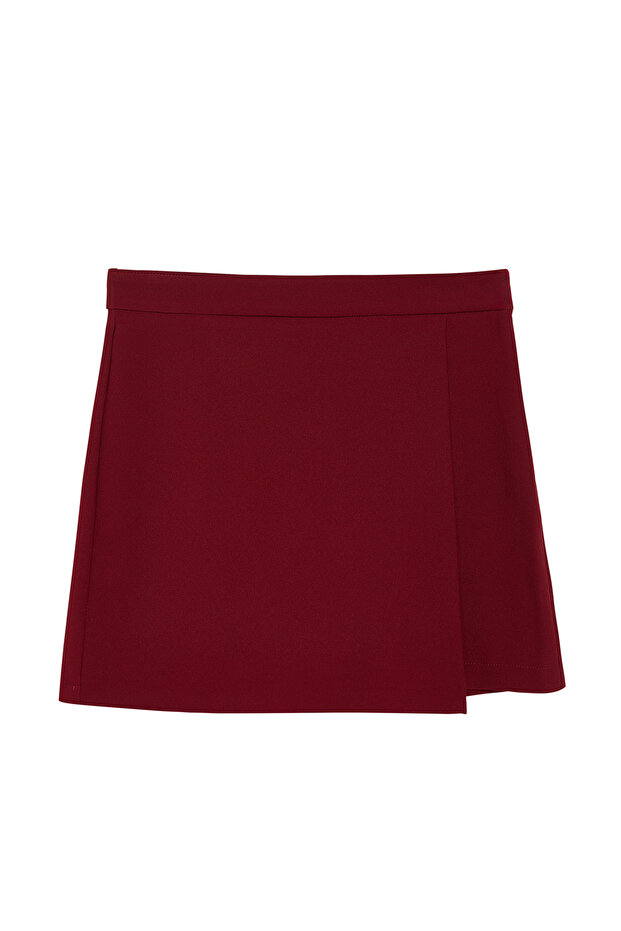 Bordo Kruvaze Dokuma Şort Etek TWOAW20SR0072 Şort & Bermuda TWOAW20SR0072 - 7