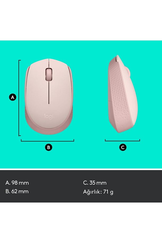 Kablosuz Pembe Mouse Pembe Kablosuz Mouse - 7