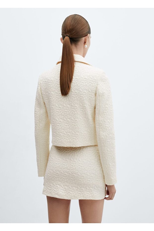 Düğmeli Dokulu Ceket - 4