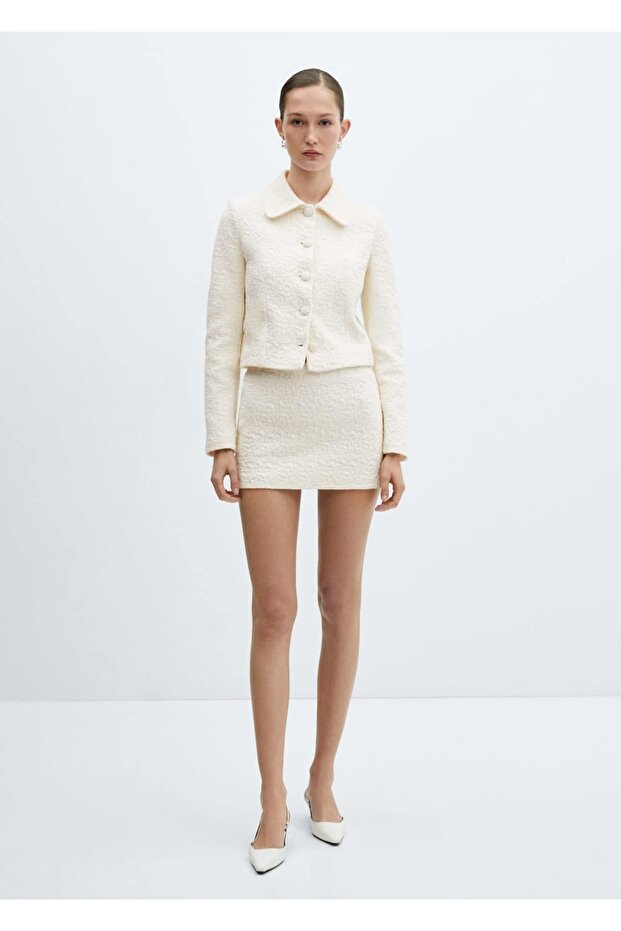 Düğmeli Dokulu Ceket - 2