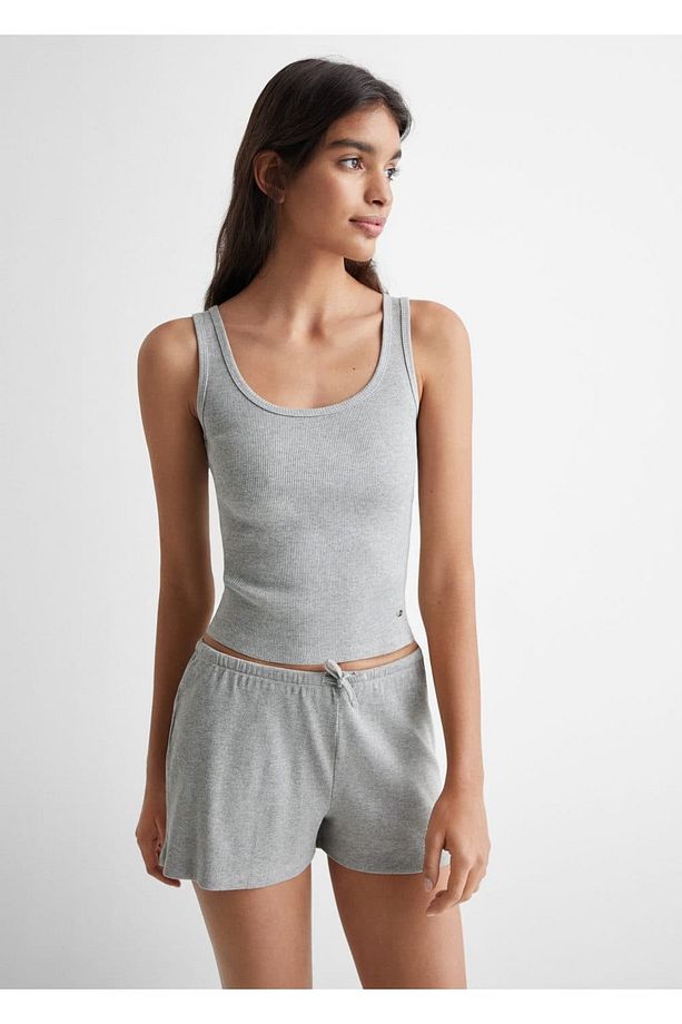 Pamuklu şort pijama takımı - 1