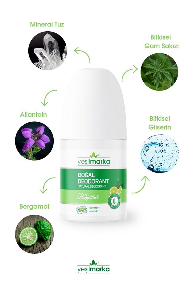 Doğal Roll On Deodorant- Bergamot Kokulu- Parfüm, Alüminyum Kimyasalı, Etil Alkol Içermez - 3