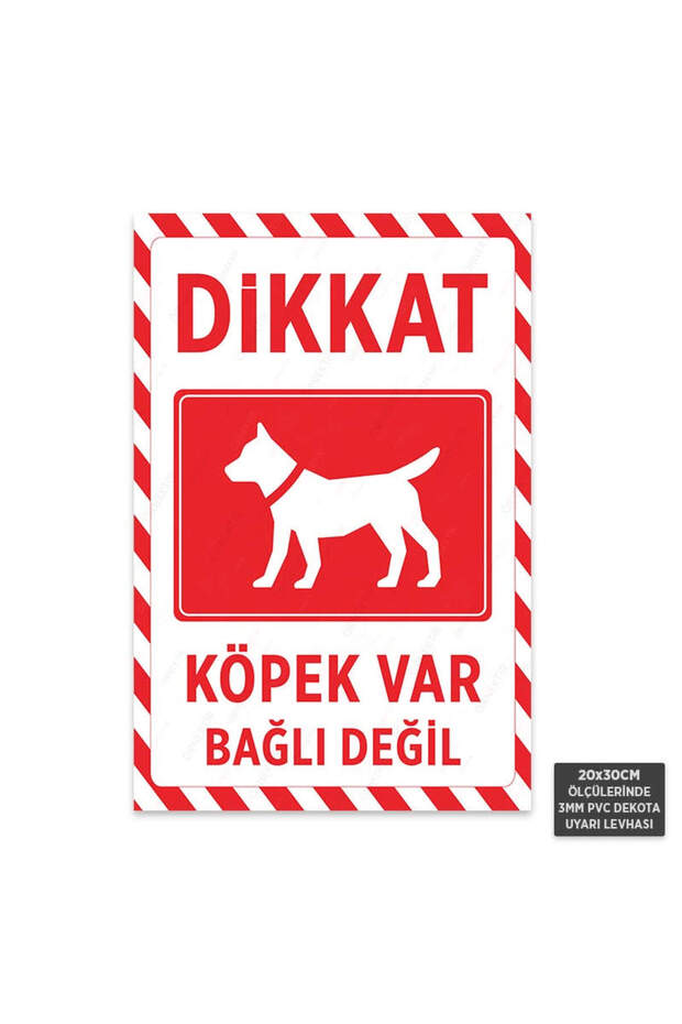 U1134 - Caution Dog Present Not Tied Dekota Warning Sign (20X30Cm)