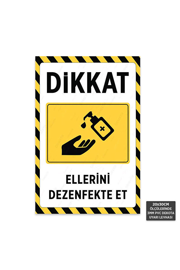 U1044 - Disinfect Your Hands Dekota Warning Sign (20X30Cm)