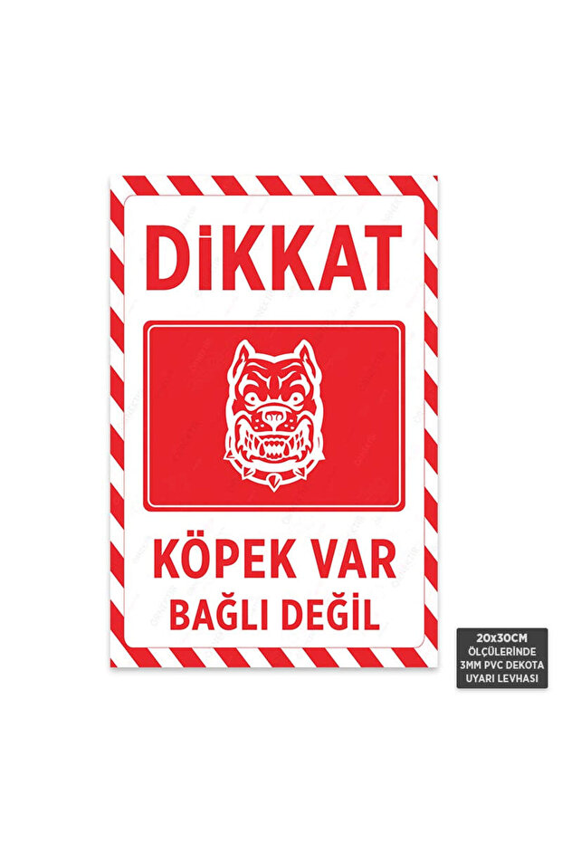 U1136 - Caution Dog Present Not Tied Dekota Warning Sign (20X30Cm)