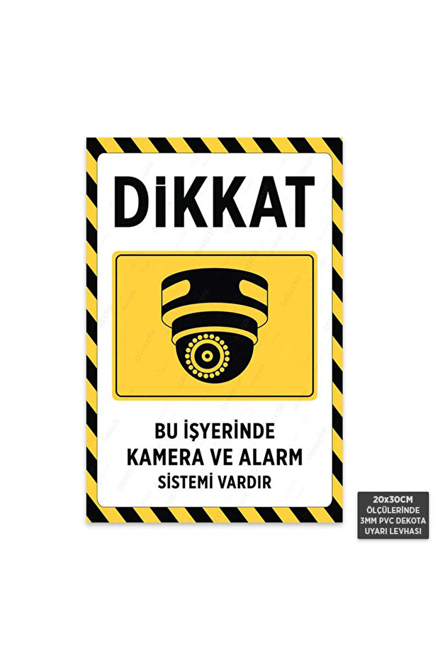 U1123 - There Is a Camera and Alarm System in This Workplace Dekota Warning Sign (20X30Cm)
