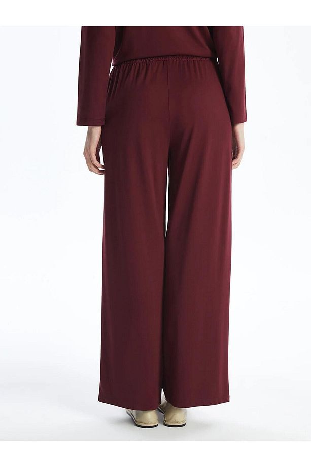 LCW Modest Beli Lastikli Düz Geniş Paça Kadın Pantolon - 5