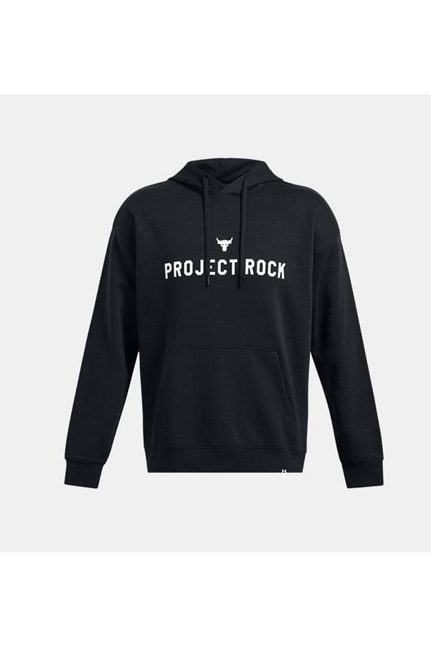 Erkek UA Project Rock Icon Fleece Kapüşonlu Üst 1386882-001 - 4