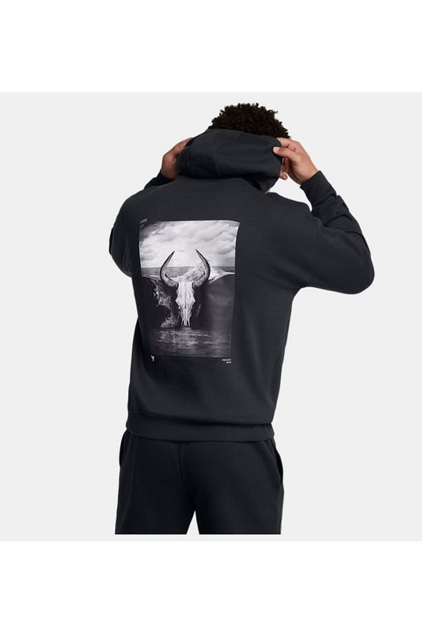 Erkek UA Project Rock Icon Fleece Kapüşonlu Üst 1386882-001 - 2