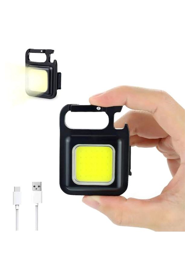 Çok Amaçlı Mini Cob Led Anahtarlık El Feneri Usb Şarjlı Lamba Anahtarlık Cep Feneri Kamp Lambası - 2