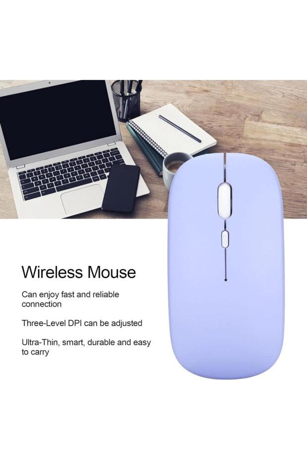 GTX Jaculus Spreadtrum T618 10.4" Uyumlu Kablosuz Bluetooth Pilli Optik Mouse - Mor - 6