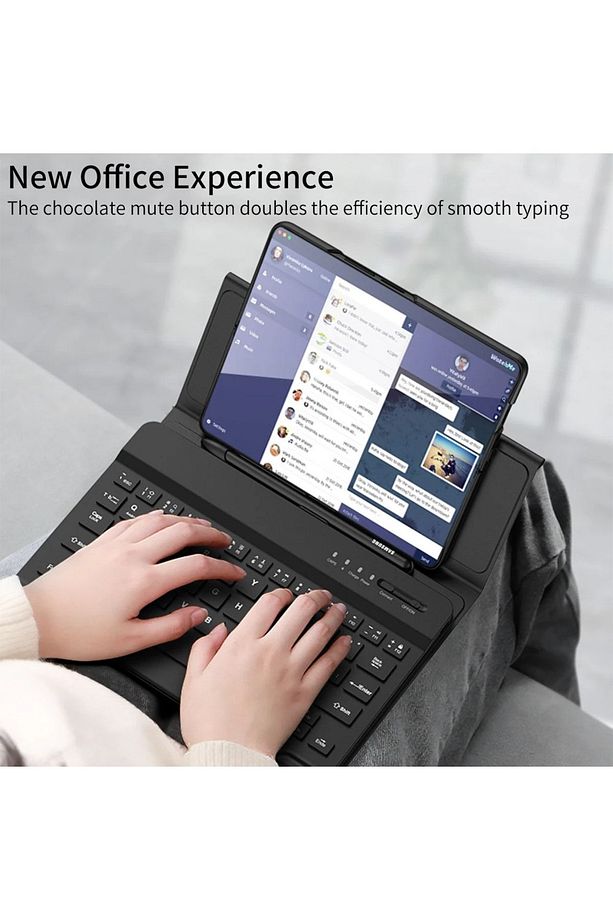 Samsung Galaxy Z Fold 4/5/6 Için Standlı Bluetooth Klavye Keyboard Set - 2