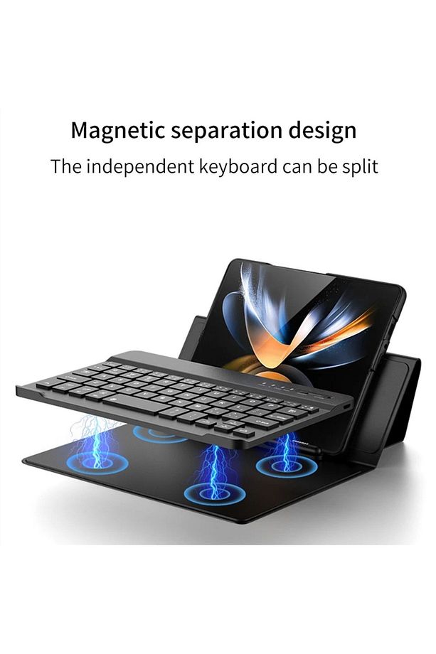 Samsung Galaxy Z Fold 4/5/6 Için Standlı Bluetooth Klavye Keyboard Set - 3
