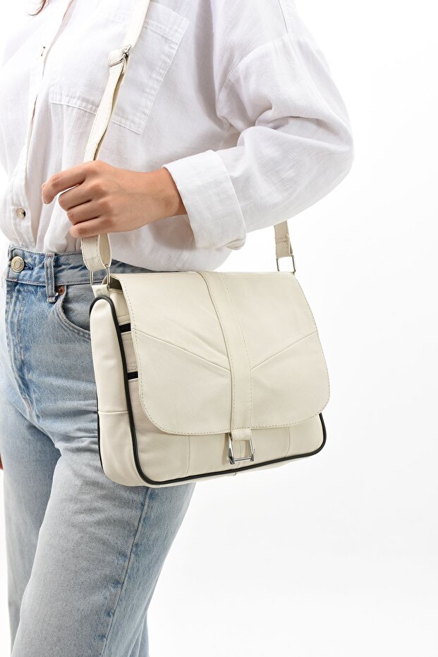 Women's Shoulder Bag with Genuine Leather Cover