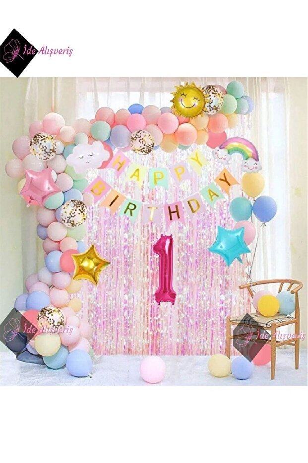 Birthday Party Decorated Set - Sky and Sun Clouds Theme