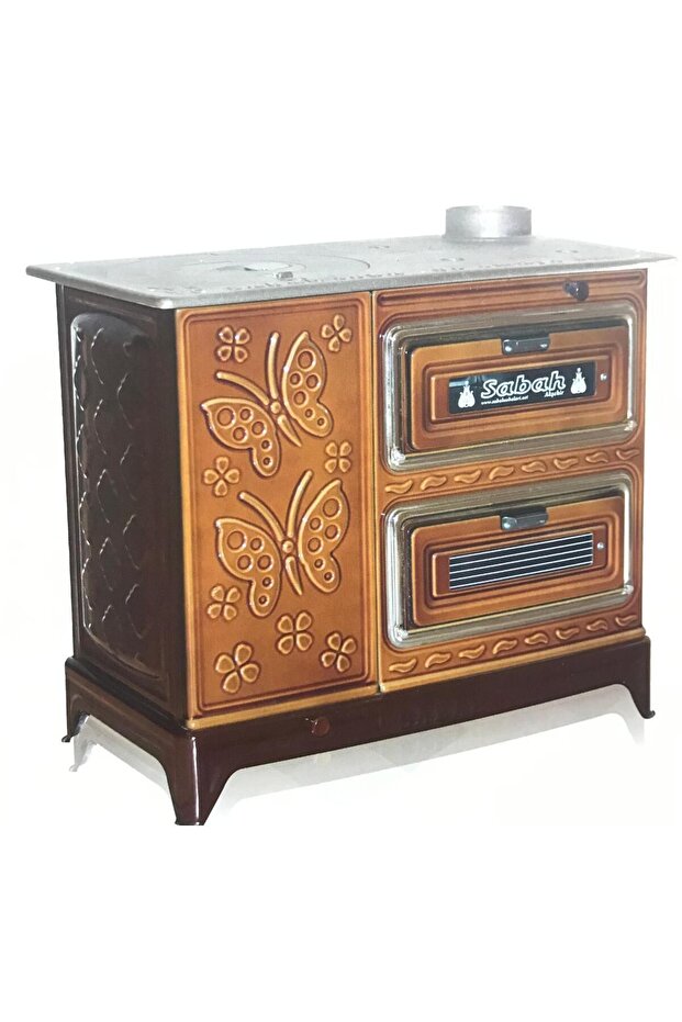Majolik Çift Fırınlı Kovalı Kuzine Soba - 1