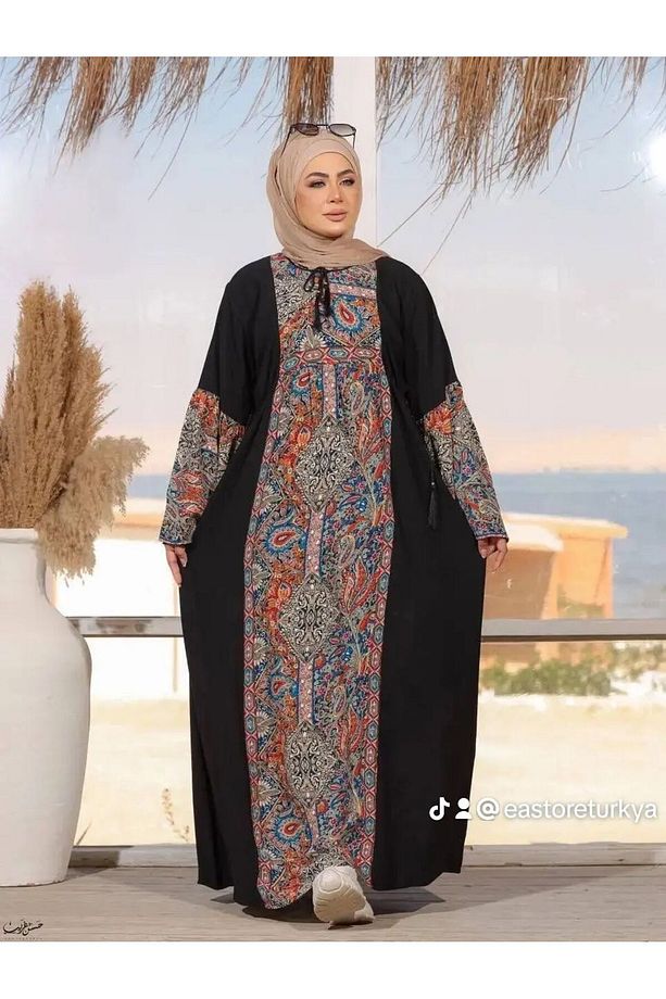 Parlak abaya ve düz renkler - 1