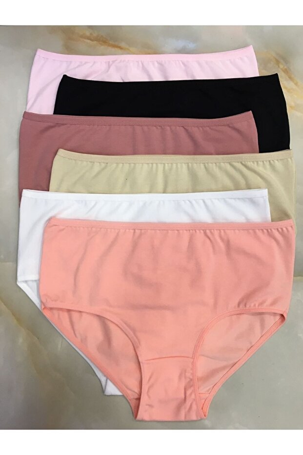 Large Size High Be Women's Panties 6 Pcs