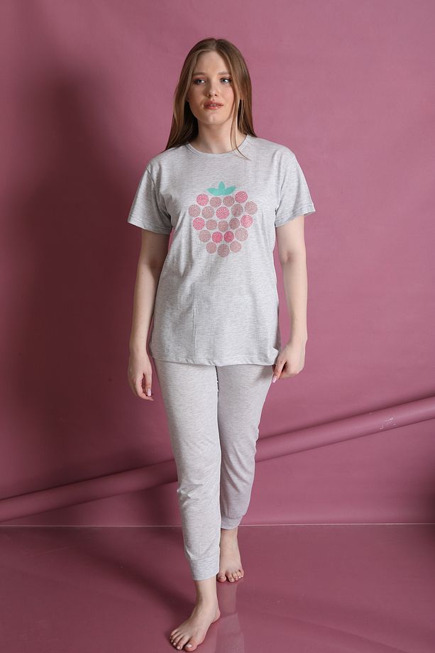 Çilekli Yazlık Kadın Pijama Takım - 7
