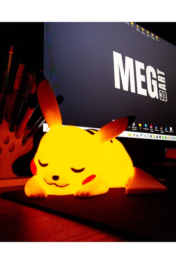Uyuyan Pikachu Dekoratif Lamba Masaüstü Aydınlatma Dekoru Taşınabilir Lamba - 1