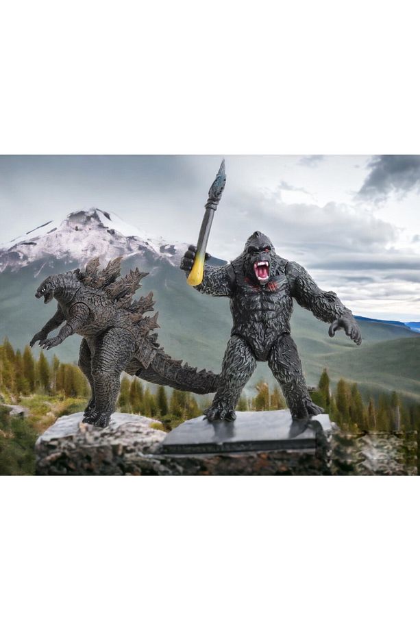 Godzilla Vs. Kong Giant Godzilla & King Kong 2Li Aksiyon Karakter Figür Oyuncak Seti Ejder - 1