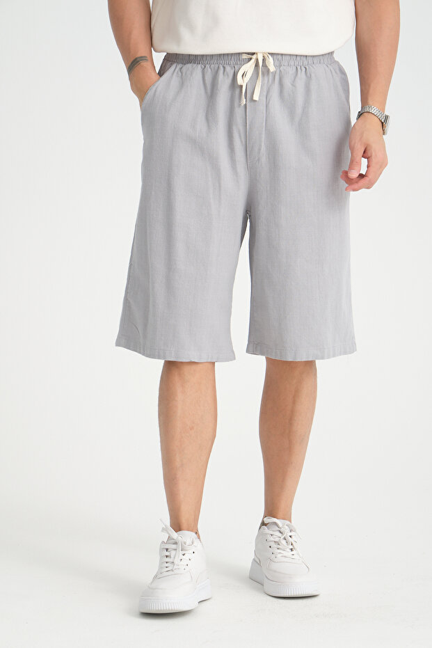 Men's baggy fit relaxed cut 100% cotton soft textured shorts capri