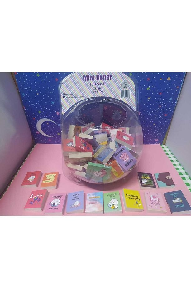 NOT DEFTER MİNİK BOYİ 4X5 CM 120 YAPRAK ÇİZGİSİZ 6 FARKLI KAPAK RENKLERİYLE 6 ADET FİYATIDIR - 1