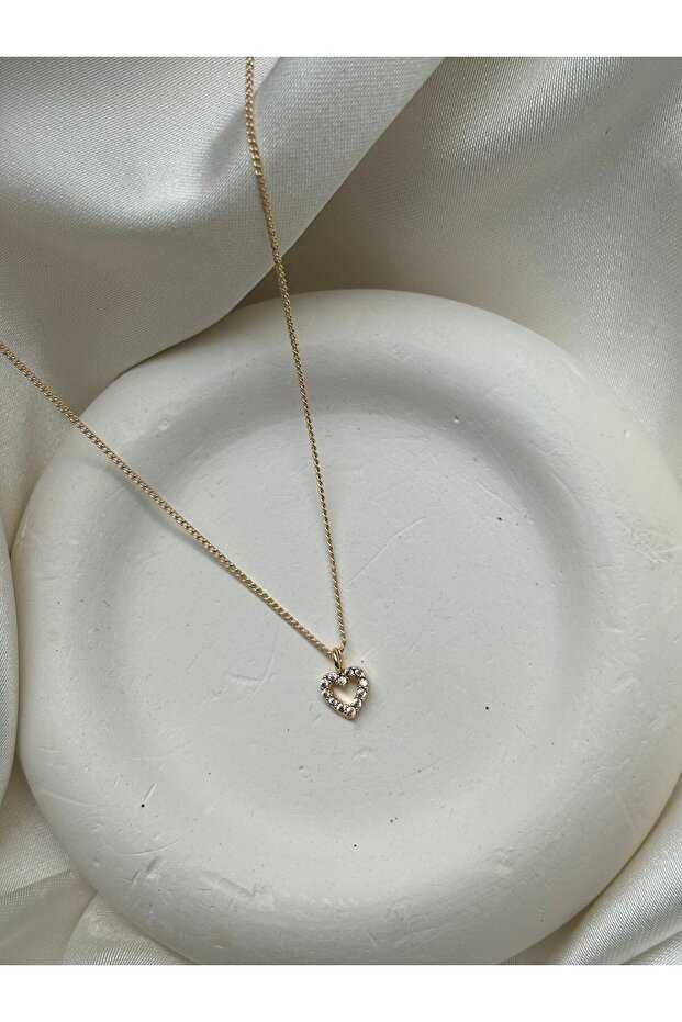 Minimal Kalp Kolye Gold Renk - 3