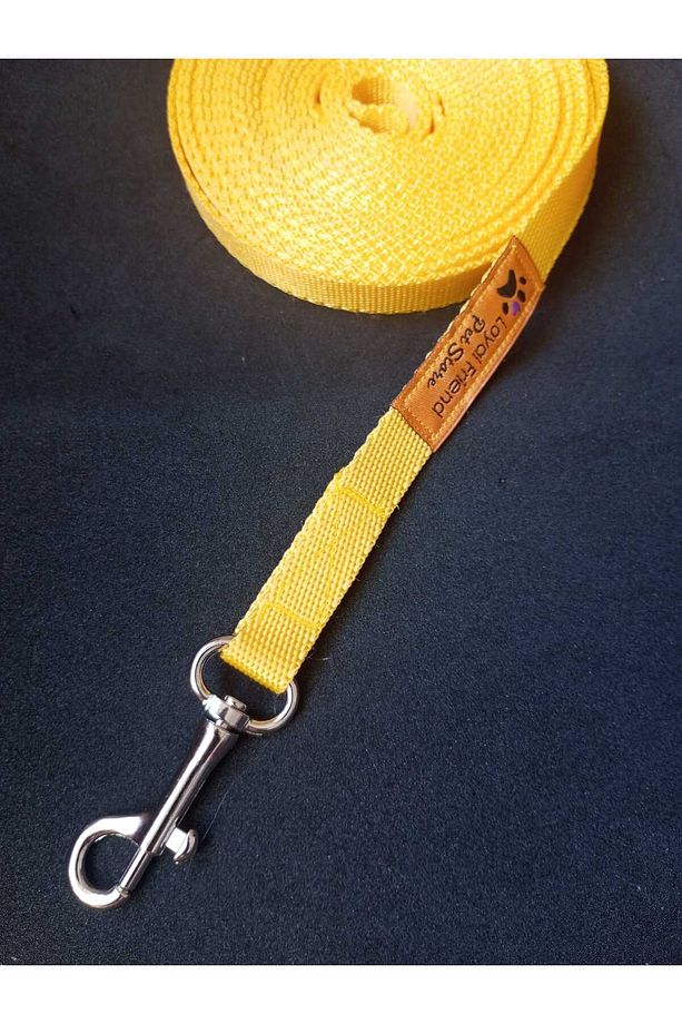 köpek sevk kayışı (gezdirme) 5 metre sarı - 1
