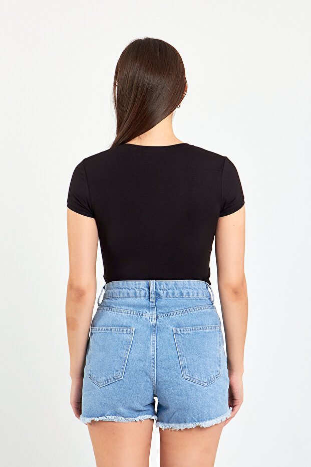 طاقم الرقبة قصيرة الأكمام الجسم الأساسي - 5