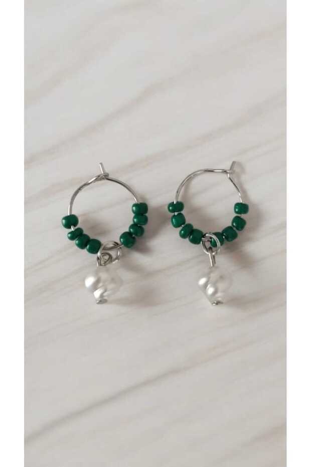 Gift for Special Occasions: Mother's Day, Valentine's Day - Green Hoop Earrings