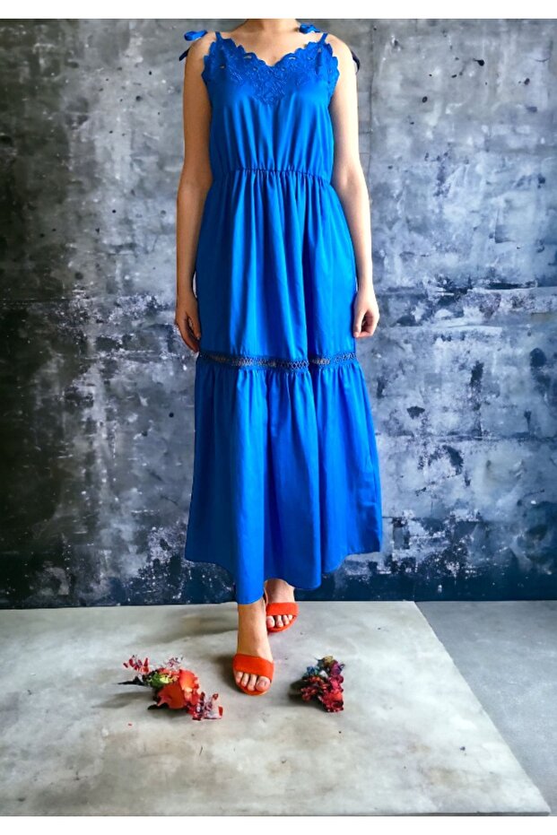 Güpür Detaylı Elbise - 2