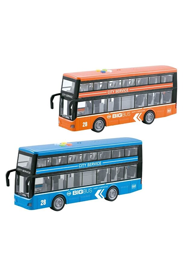 1:16 Double Deck Tourist Bus with Frictional Sound and Lights - 1