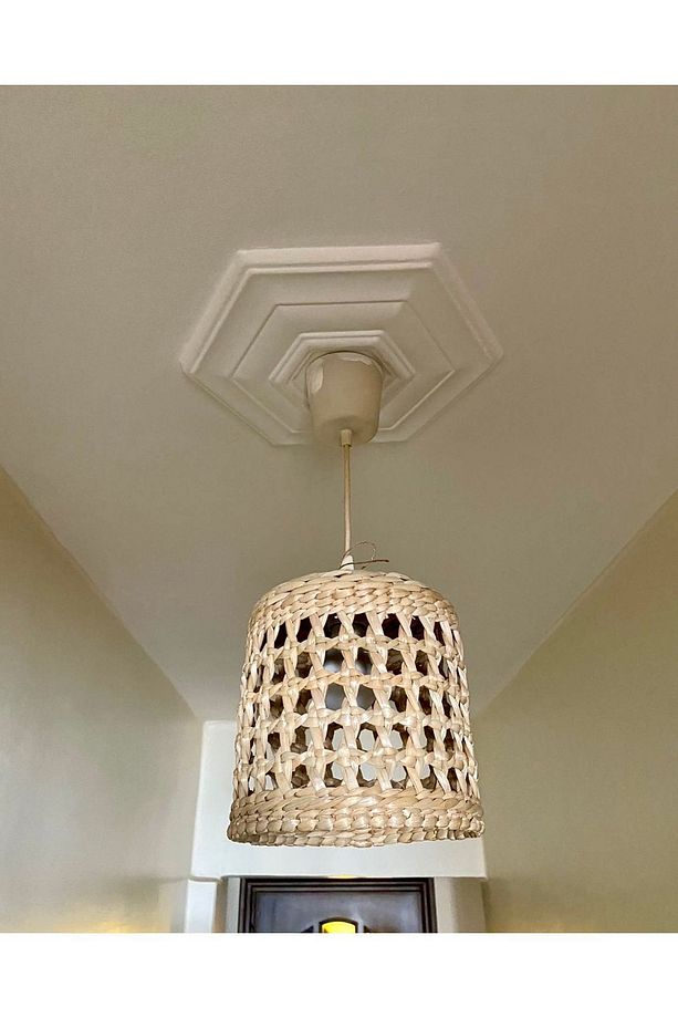 Hasır Bambu Rattan Avize 30cm İskandinav Bohem Rustik Avize Sarkıt-Salon Yatak Odası(duy Dahil ) - 1
