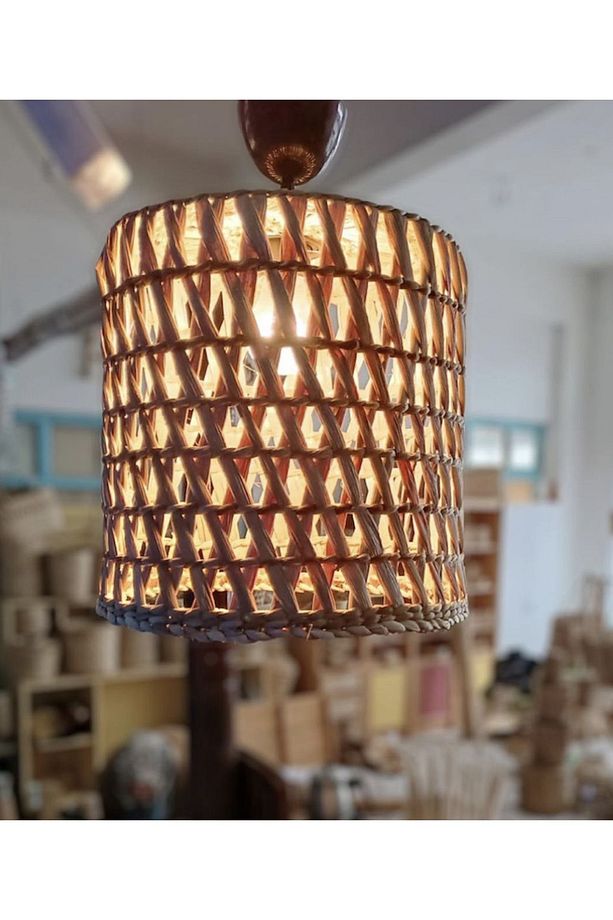 Hasır Bambu Rattan Bahçe Avize (duy Dahil) - 3