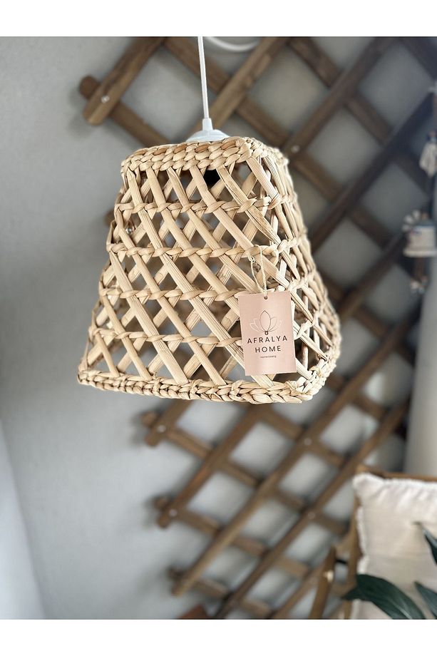 Modern Hasır Bohem Sarkıt Avize Salon Mutfak Oda Hol Hasır Bambu Rattan Avize (duy Dahil ) - 2