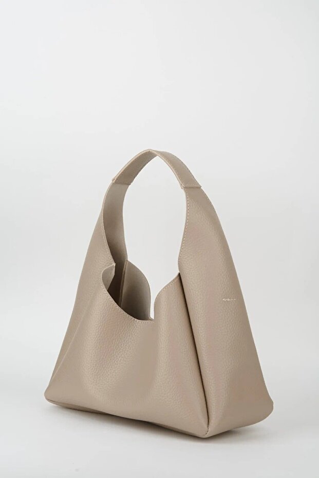 Women's Mink Artificial Leather Hand and Shoulder Bag with Zipper and Internal Compartment