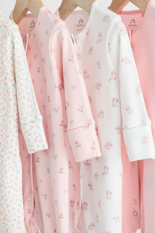 % 100 Pamuklu Pembe Çiçek Desenli 4’lü Tulum Set - 3